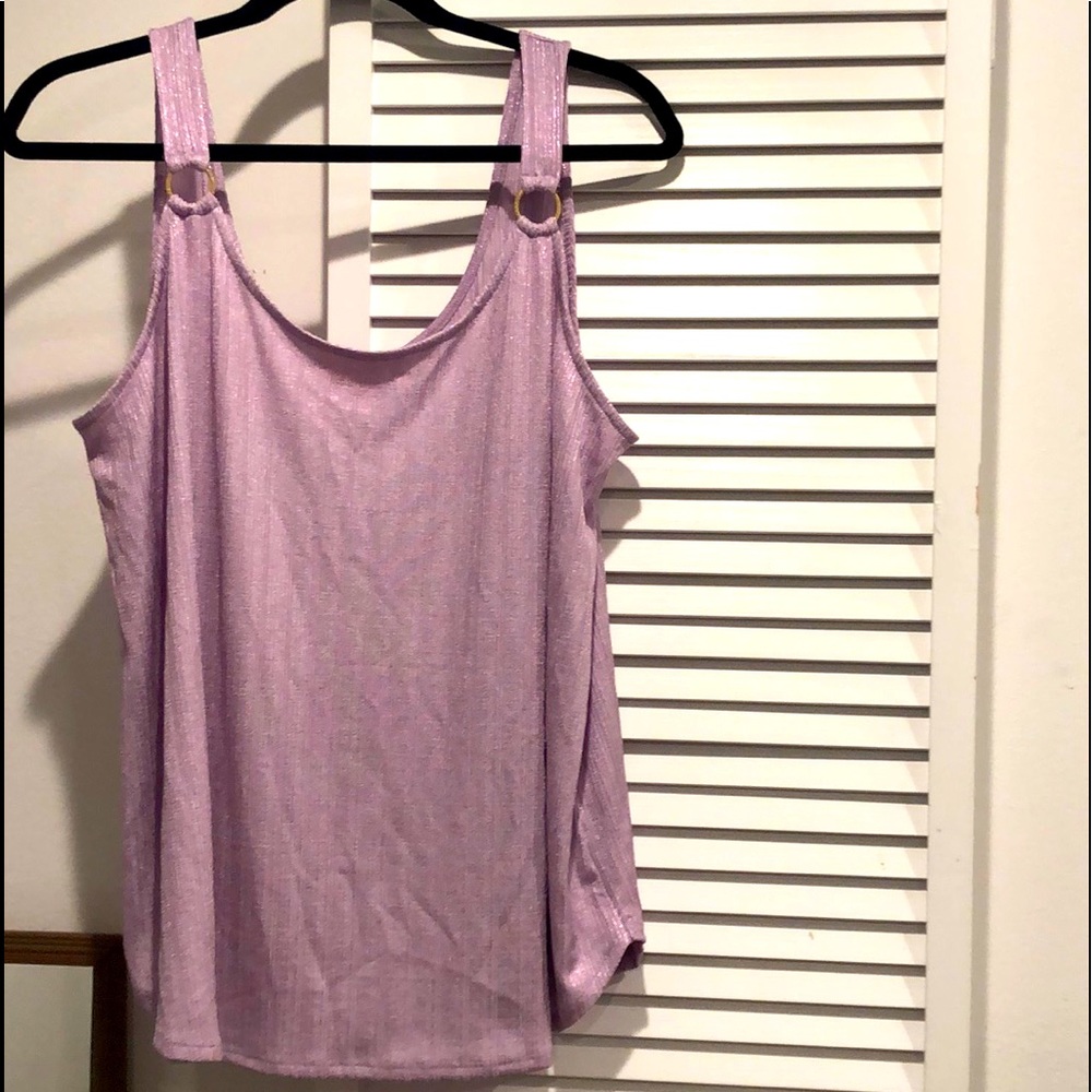 NWT Pretty Lavender Shimmer Tank Top Blouse XL